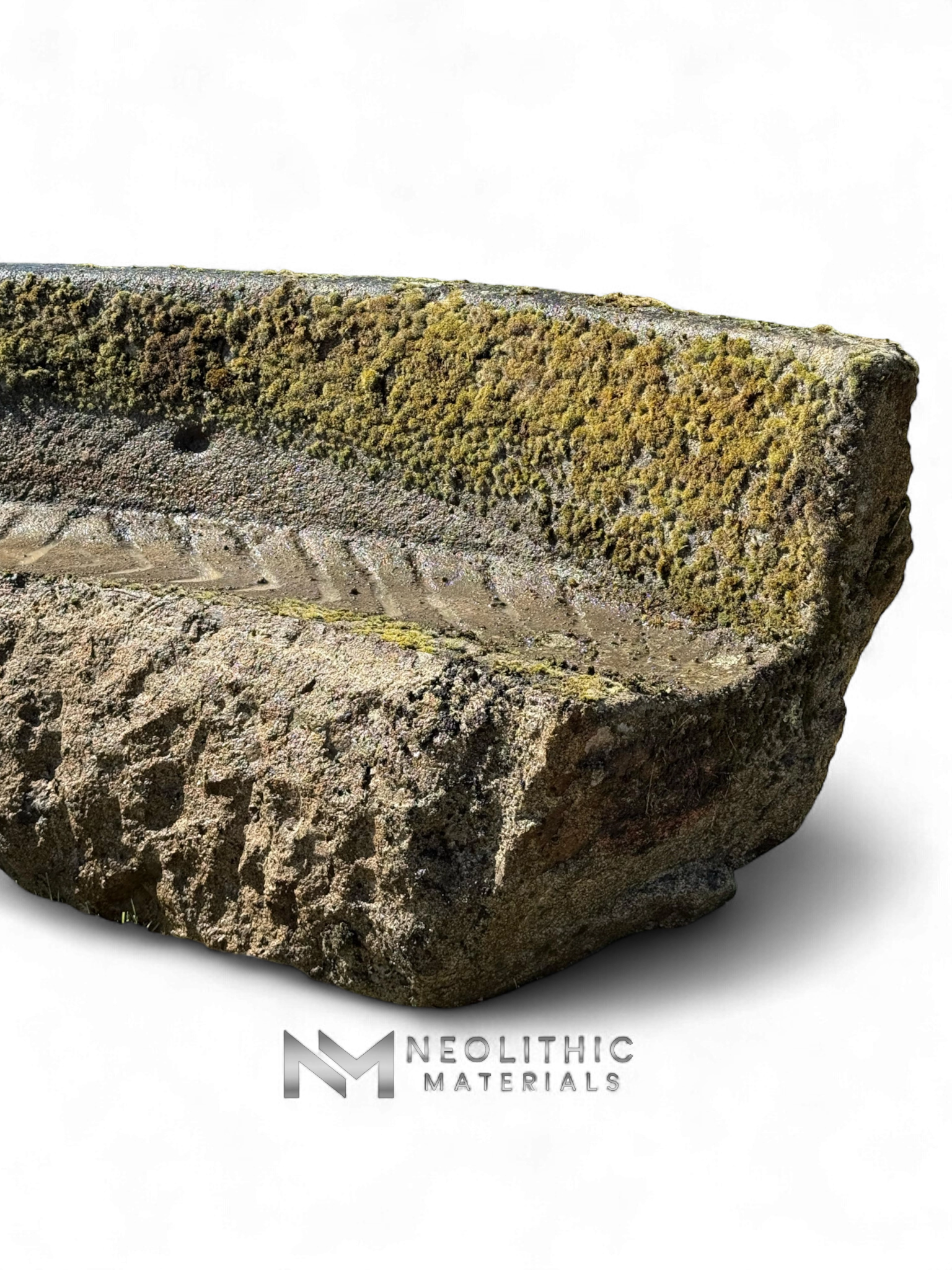 French Antique Granite Stone Mill Bench - Image 9